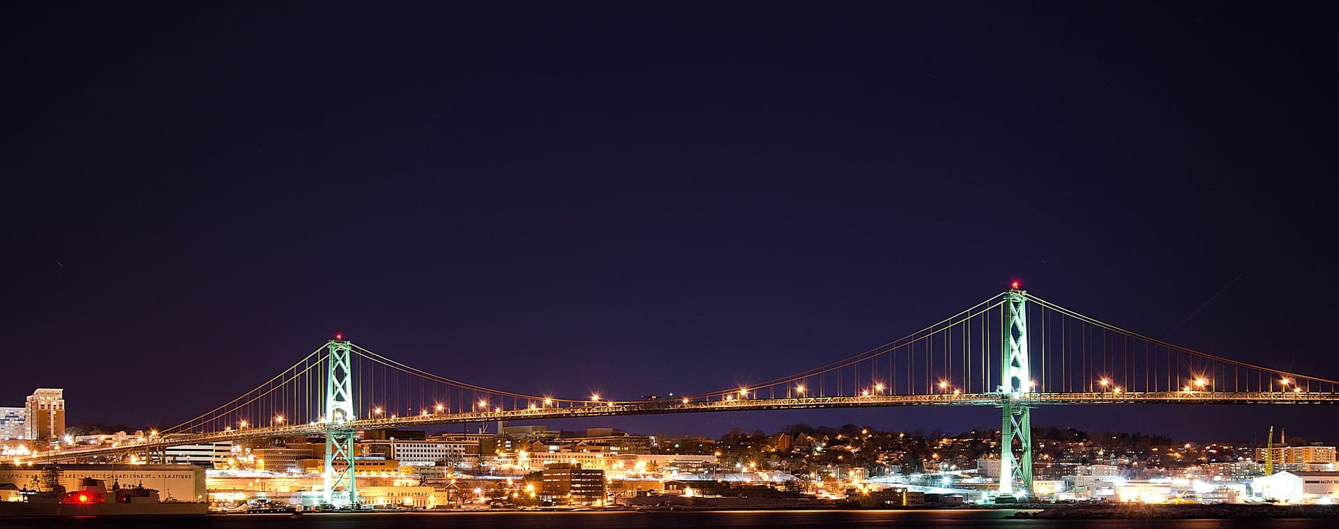 The Macdonald Bridge between Halifax and Dartmouth at night
